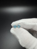 6mm 14k Yellow Gold Blue Topaz Studs .65g