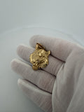 1.5" 14K Yellow Gold Tiger Pendant 7mm Bail 4.9g