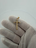 1.5" 14K Yellow Gold Round Cross 5.6mm Bail 1.33g