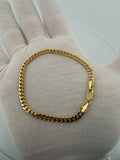 7.5" 14k Yellow Gold Cuban 4mm 8.35g