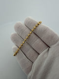 7" 14K Yellow Gold Dia Cut Moon Bead 4mm 8.3g