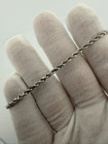 7.5 inch 3mm rope bracelet in 14K white gold, 5.9g, view 5 - Ott Family Jewelry