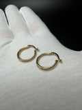 15mm 14K Yellow Gold Fancy Hoops 1.32g