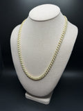 8mm Moissanite Cuban Chain, 13.8ctw D VVS1, GRA Certified, Gold Over 925 Silver, 22" (65.4g)
