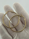 40mm x 2mm 14K Yellow Gold Hoops 2.1g