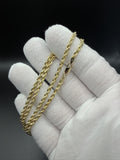 18" 14k Yellow Gold Diamond Cut Rope 3mm 13.8g