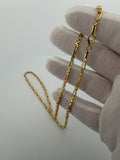 20" 14K Yellow Gold Fancy Rounded Box Link 3.3mm 9.17g