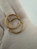 30mm x 3mm 14K Yellow Gold Hoops 3.05g