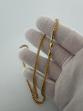 22" 14K Yellow Gold Foxtail Franco 3mm 10.65g