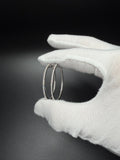 40mm Silver Oval Shape .75ctw VS/VVS Lab Diamond Hoops 5.0g