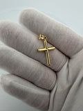 1.25" 14K Yellow Gold Round Cross 4.6mm Bail 1.04g