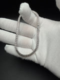 8" Silver 5ctw VS/VVS Lab Diamond Tennis Bracelet 3mm 12.0g