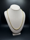 24" 14K Yellow Gold Rope 5mm 11.64g