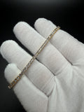 7.25" Gold over Silver .75ctw Natural Diamond Tennis Bracelet 3mm 10.9g