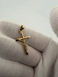 1.25" 14K yellow gold cross / crucifix pendant, 1.0g – Ott Family Jewelry (5)