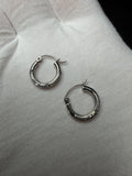 12mm 14K White Gold Fancy Huggies .75g