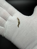 1" 14K Yellow Gold Italian Horn 3.5mm Bail .64g