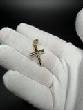 1.25" 14K two-tone gold square cross / crucifix pendant, 1.4g – Ott Family Jewelry (5)
