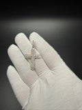 1.75" 10k Yellow Gold 2ctw VS/VVS Lab Diamond Rounded Edge Cross 7mm Bail 5.0g