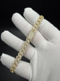 8mm Moissanite Cuban Bracelet, 5.5ctw D VVS1, GRA Certified, Gold Over 925 Silver, 9" (25.9g)