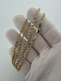 20" 14k Yellow Gold Rope Chain 3mm 3.7g