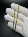 22" 14k Yellow Gold Dia Cut Moon Bead Chain 3mm 14.6g