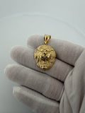 1.5" 14K Yellow Gold Lion Pendant 6.7mm Bail 5.55g