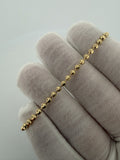 7" 14k Yellow Gold Diamond Cut Moon Bead 3mm 4.73g