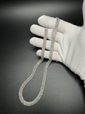 22" Silver 15ctw VS/VVS Lab Diamond Cuban Chain 8mm 52.0g