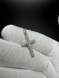 1.25" Silver Latin Cross Pendant 2/3ctw VS/VVS Lab Diamond 3.5mm Bail 1.9g