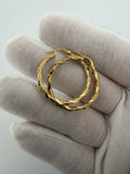 30mm 14K Yellow Gold Twisted Hoops 1.94g