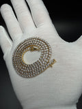 23" Gold Over Silver 1ctw Natural Diamond Tennis Chain 28.6g