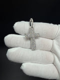 1.75" Silver 2.1ctw VS/VVS Lab Diamond Classic Latin Cross 7.2mm Bail 4.8g
