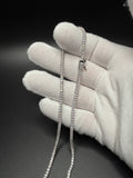 24" Silver 2mm 22ctw Moissanite Tennis Chain 22.0g
