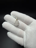 1" 10K Yellow Gold Hamsa 1/2ctw Natural Diamond Pendant 5.2mm Bail 2.3g