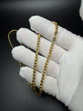 24" 14k Yellow Gold Dia Cut Moon Bead Chain 3.5mm 23.7g