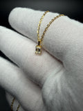 18" Gold over Silver Chain 1/4ctw Emerald Lab Diamond Solitaire Pendant 1.4g