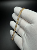 8" Gold over Silver 6.5ctw VS/VVS Lab Diamond Tennis Bracelet 3.3mm 13.1g