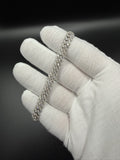 8" Silver Cuban 6ctw VS/VVS Lab Diamonds 8mm 21.3g