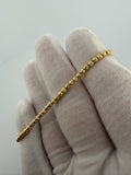 7" 10K Yellow Gold Diamond Cut Moon Bead 3mm 3.22g
