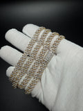 22 inch 6mm 13ctw VS/VVS lab diamond Cuban chain in gold over sterling silver, 42.5g, view 5 - Ott Family Jewelry