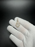 1.25" 10k Yellow Gold 3/4ctw VS/VVS Lab Diamond Hamsa 6.4mm Bail 2.9g
