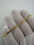 7.25" 14K Yellow Gold Cuban Bracelet 3mm 5.51g