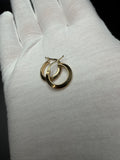 15mm 14K Yellow Gold Knife Edge Hoops 1.2g