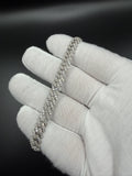 8" Silver Cuban 6ctw VS/VVS Lab Diamonds 8mm 21.3g
