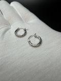 12mm 14K White Gold Fancy Huggies .75g