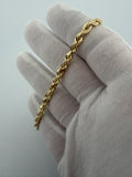 8" 14k Yellow Gold Rope 4.5mm 14.3g