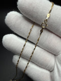 18" 14K Yellow Gold Two-Tone Serpentine 1.5mm 2.1g
