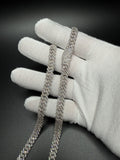 22" Silver 15ctw VS/VVS Lab Diamond Cuban Chain 8mm 52.0g