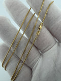 22" 14K Yellow Gold Franco 1.3mm 3.96g